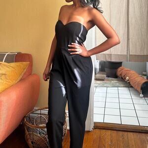 Strapless formal black jumpsuit